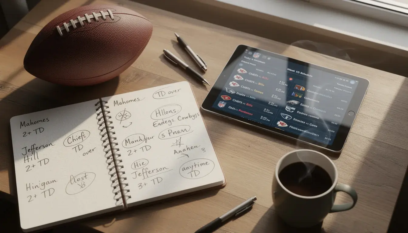 A weekly framework for selecting NFL touchdown player props