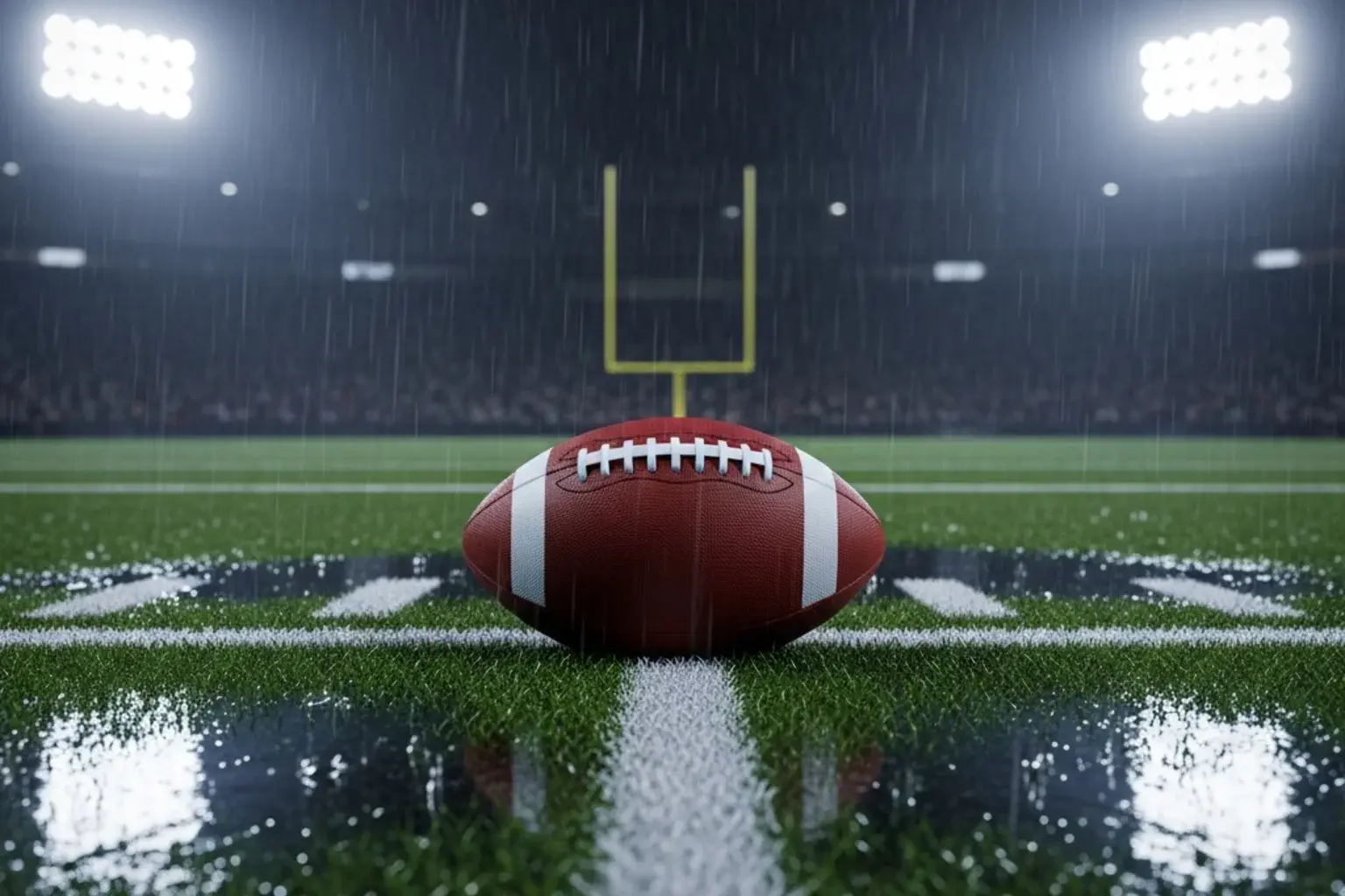 NFL game in adverse weather conditions affecting touchdown scoring